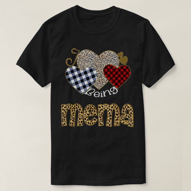 Camiseta I Love Being Mema Leopard Valentine's Day  (Diseño del anverso)