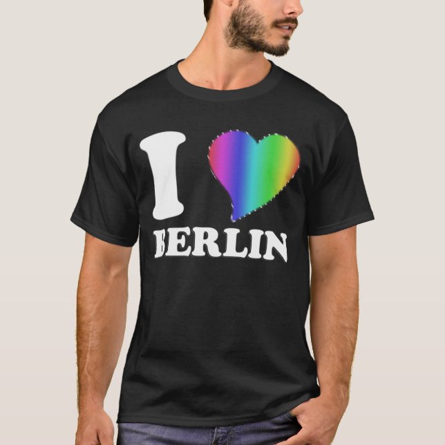 CAMISETA I LOVE BERLÍN RAINBOW HEART 3D (Anverso)