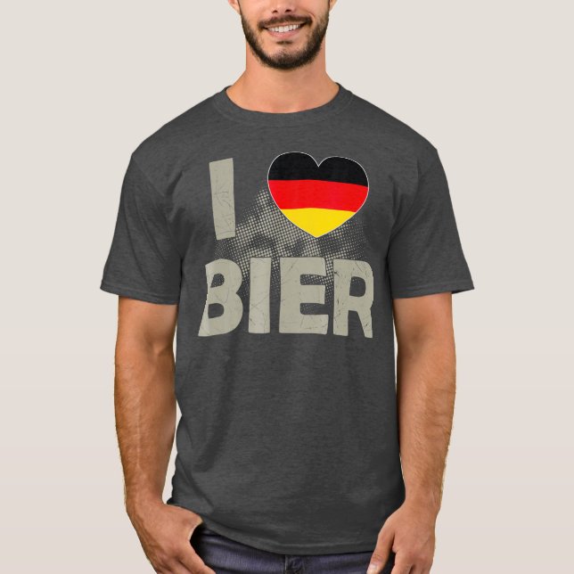 Camiseta I Love Bier Beer Germany Deutschland Flag (Anverso)