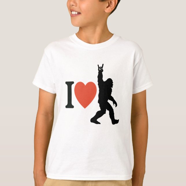 Camiseta I Love Bigfoot Rock On (Anverso)