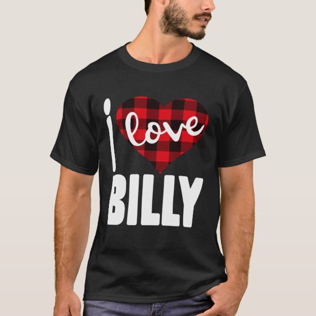 Camiseta I Love Billy Valentine s Day for Her Women Girls (Anverso)