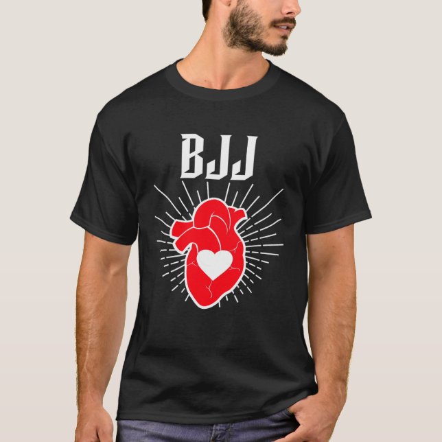Camiseta I Love BJJ Heart Jiu Jitsu Muay Thai MMA Wrestling (Anverso)