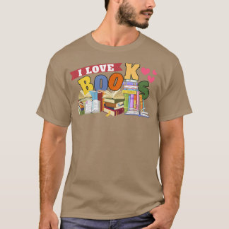Camiseta I Love Books Heart Leyendo Historias Libro Lover60