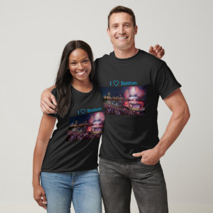 Camiseta I Love Boston 4 de Julio 250 años Fuerte