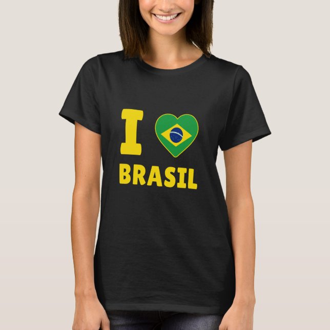 Camiseta I Love Brasil Retro Outfit Brazil Apparel Brazilia (Anverso)