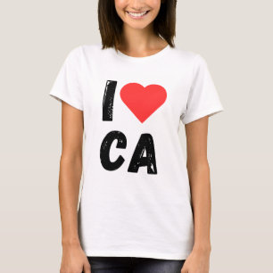 Camiseta I Love CA - California Heart Design