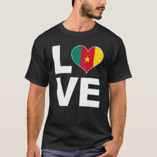 Camiseta I Love Cameroon Heart Flag Cameroon
