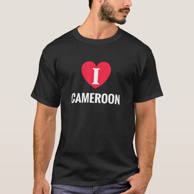Camiseta I Love Cameroon Patriotic Home Country Travel (Anverso)