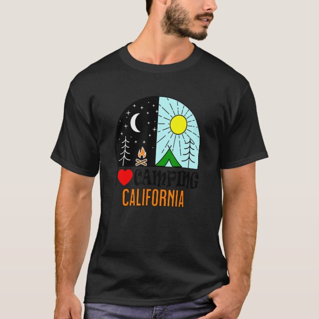 Camiseta I Love Camping California America Outdoors Nature  (Anverso)