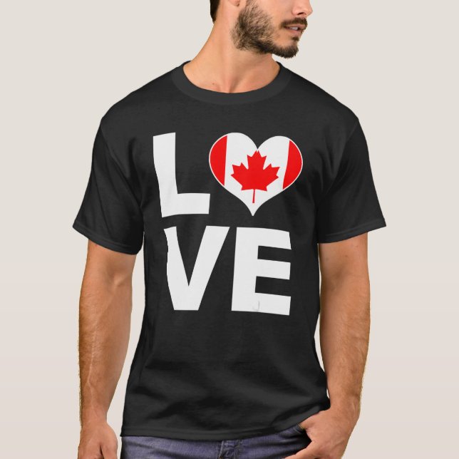 Camiseta I Love Canada Heart Flag Canada (Anverso)