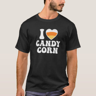 Camiseta I Love Candy Corn Heart Funny Kids Adults Groovy H