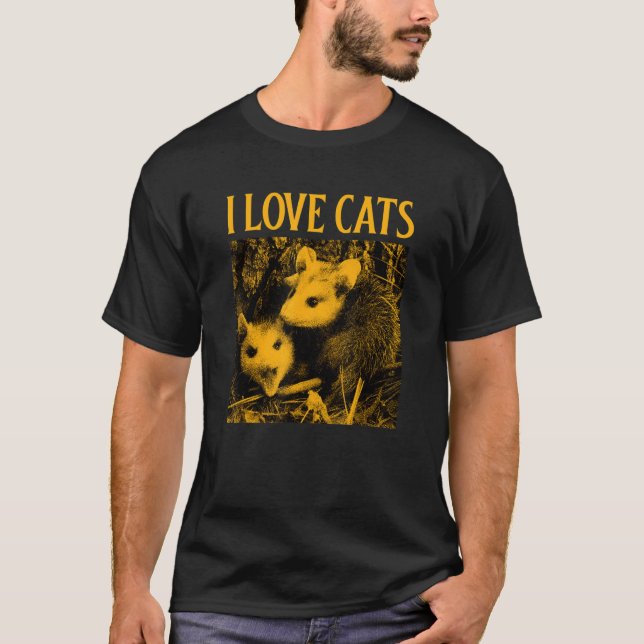 Camiseta I Love Cats  Opossum 1 (Anverso)
