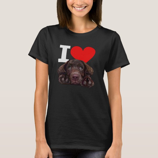 Camiseta I Love Chocolate Lab Brown Labrador Retriever Love (Anverso)