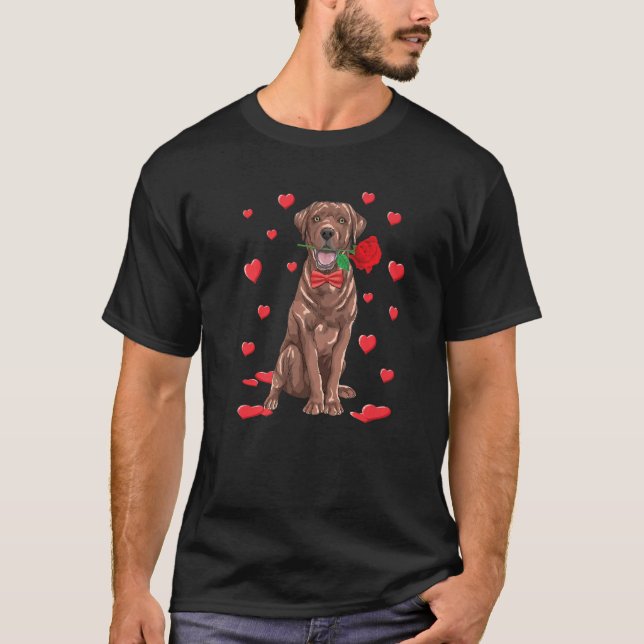 Camiseta I Love Chocolate Labrador Heart Valentine's Day Do (Anverso)