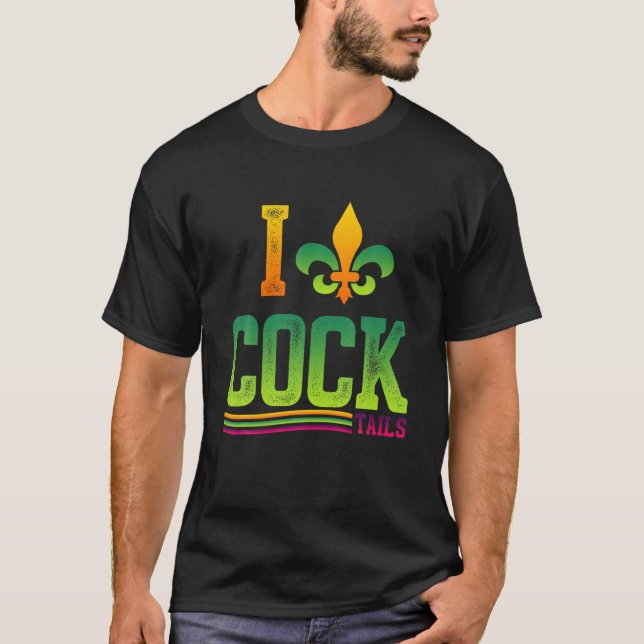 Camiseta I Love Cocktails Mardi Gras (Anverso)