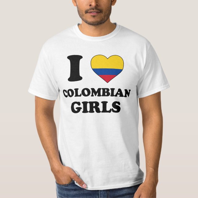 Camiseta I love Colombian Girls (Anverso)