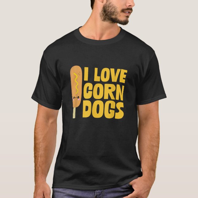 Camiseta I Love Corndogs Funny Sausage Food Lover Cool Humo (Anverso)