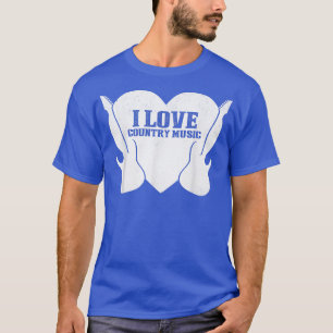 Camiseta I Love Country Music Retro Vintage Guitar1246