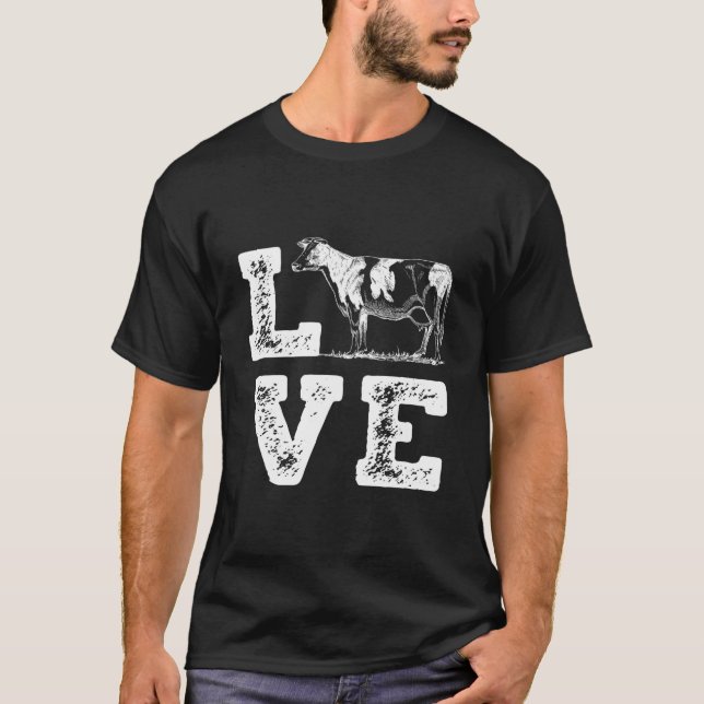 Camiseta I Love Cows Cow Dairy Farmer Farm (Anverso)