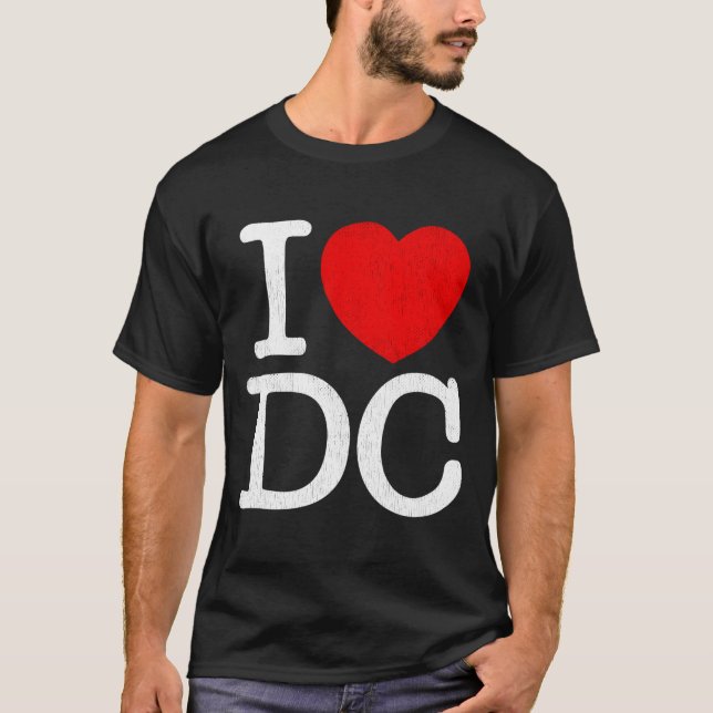 Camiseta I Love Dc Washington Distressed I He Dc (Anverso)