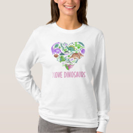 Camiseta I Love Dinosaurs, Dinosaur Heart Valentine