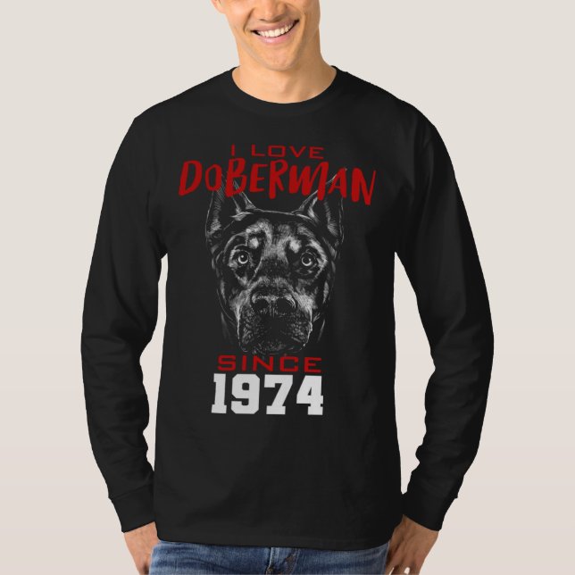 Camiseta I love doberman since 1974 (Anverso)