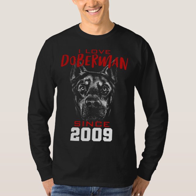 Camiseta I love doberman since 2009 (Anverso)