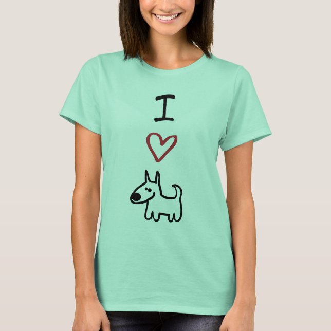 Camiseta "I love Dogs" Ringer Tee (Anverso)