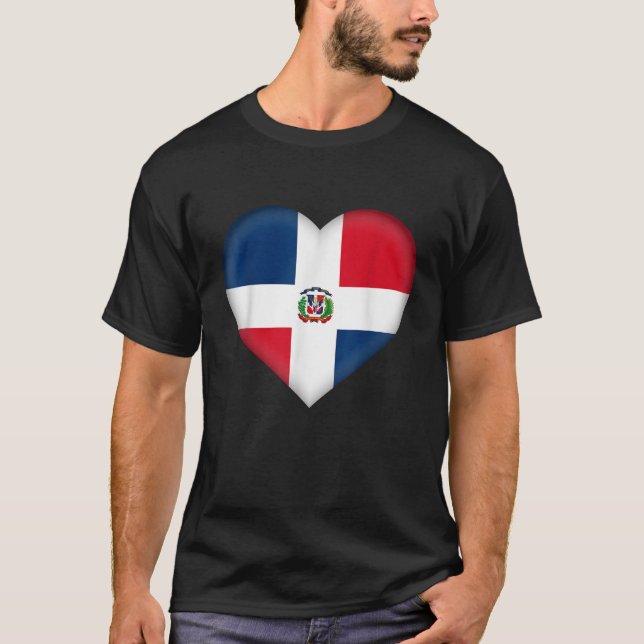 Camiseta I Love Dominican Republic Dominican Flag Heart Out (Anverso)