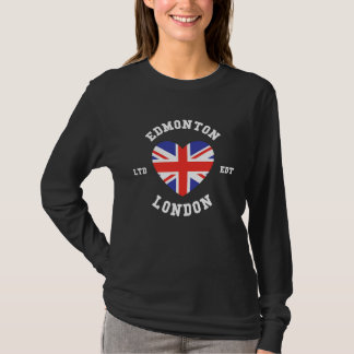Camiseta I Love EDMONTON London Heart Flag Badge