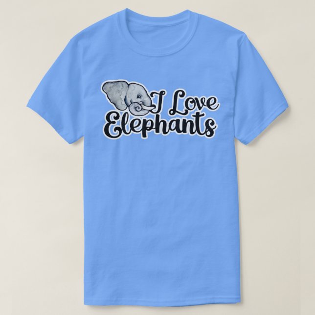 Camiseta I love elephants (Diseño del anverso)