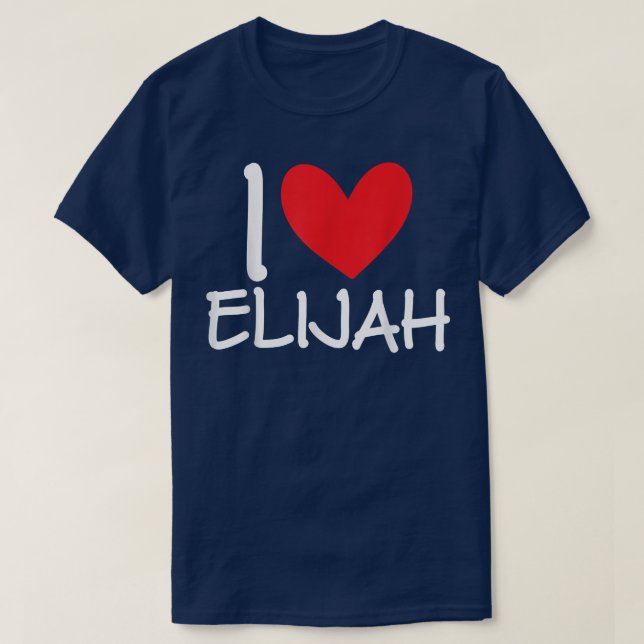 Camiseta I Love Elijah Name Heart Personalized Men Guy BFF  (Diseño del anverso)
