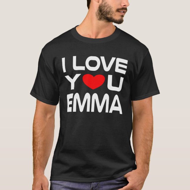 Camiseta I Love Emma Red Heart to say Honey I love you (Anverso)