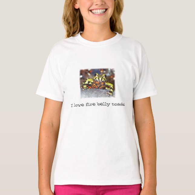 Camiseta I love fire belly toads!  Ringer tee (Anverso)