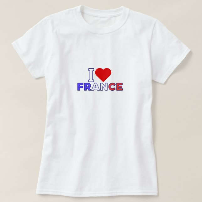 Camiseta I Love France (Diseño del anverso)