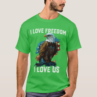 Camiseta I Love Freedom I Love US American Bald Eagle vinta
