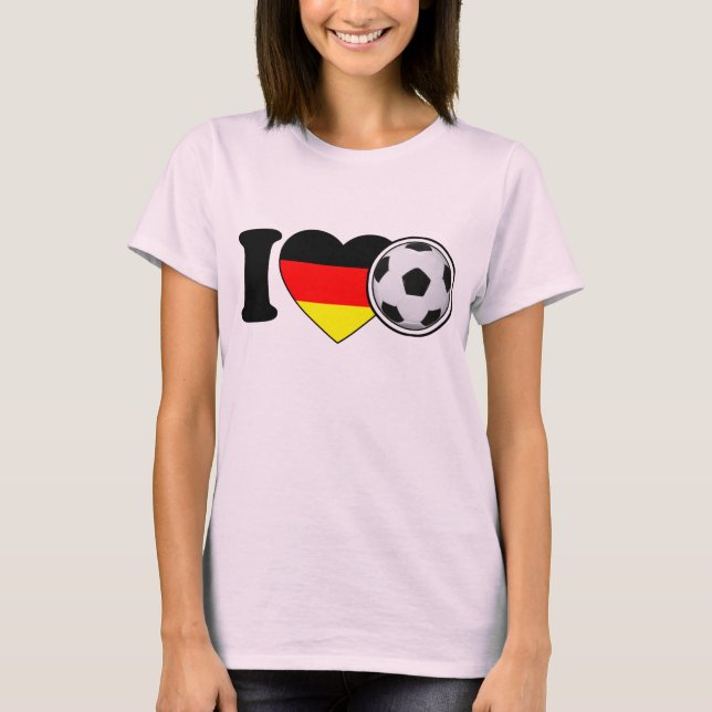 Camiseta "I Love Fußball" Damen-Shirt Deutschland Alemania (Anverso)