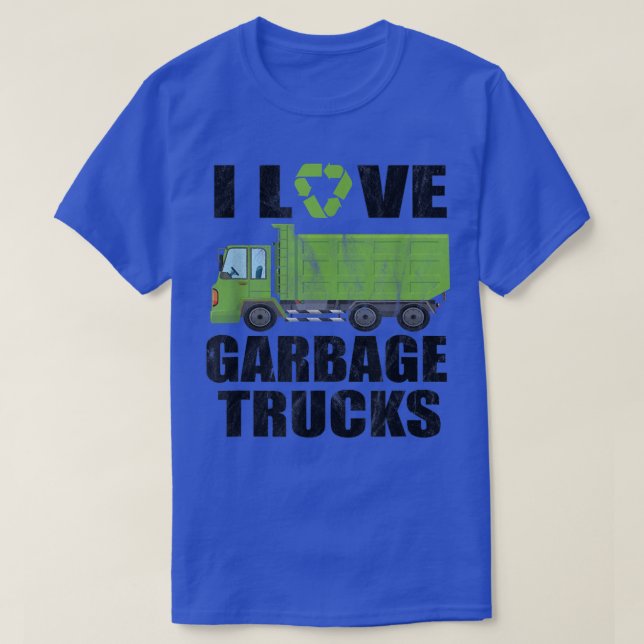Camiseta I Love Garbage Trucks 986 (Diseño del anverso)