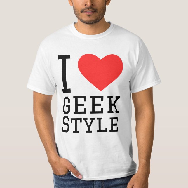Camiseta I love geek style (Anverso)