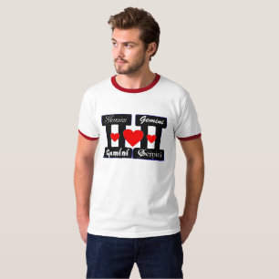 Camiseta ♊ 😍 I Love Gemini-Best-Zodiac Rótulo estilo Retro