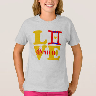 Camiseta ♊ 😍 I Love Gemini-Best Zodiac Rótulo Fabulous