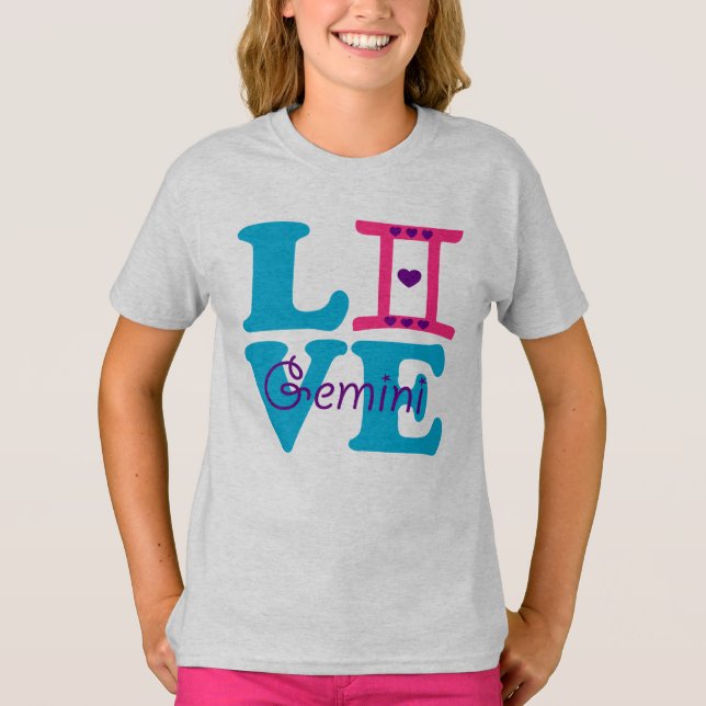 Camiseta ♊ 😍 I Love Gemini-Best Zodiac Rótulo Fabulous (Anverso)