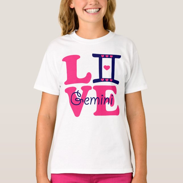 Camiseta ♊ 😍 I Love Gemini-Best Zodiac Rótulo Fabulous (Anverso)