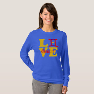 Camiseta ♊ 😍 I Love Gemini-Best Zodiac Rótulo Longsleeve