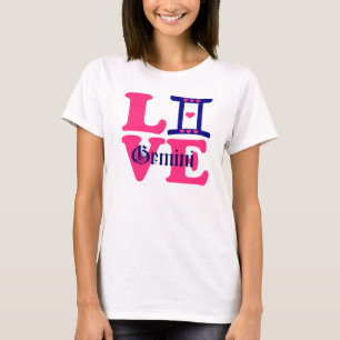Camiseta ♊ 😍 I Love Gemini-Best-Zodiac Rótulo Slim equipad