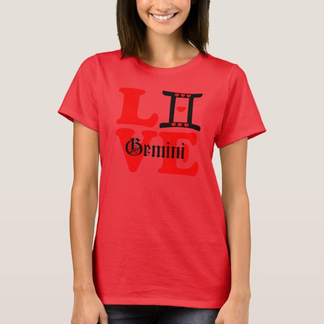 Camiseta ♊ 😍 I Love Gemini-Best-Zodiac Rótulo Slim equipad (Anverso)