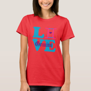 Camiseta ♊ 😍 I Love Gemini-Best-Zodiac Rótulo Slim equipad
