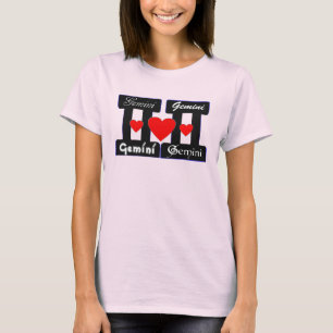 Camiseta ♊ 😍 I Love Gemini-Best-Zodiac Rótulo Slim equipad