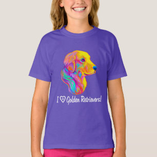 Camiseta I Love Golden Retrievers in Colors