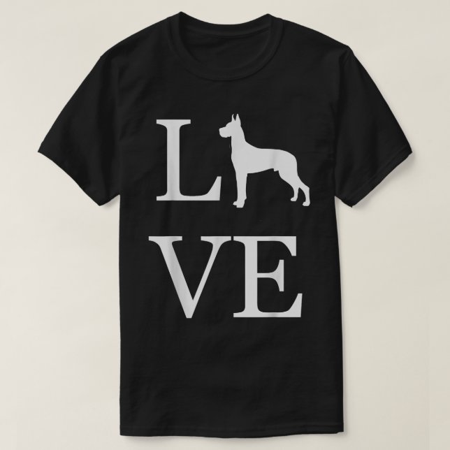Camiseta I Love Great Dane Dog Lover White Graphic Design P (Diseño del anverso)
